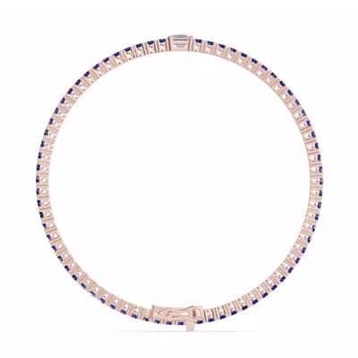 Lunava Sapphire & Asscher Lab Diamond Tennis Bracelet