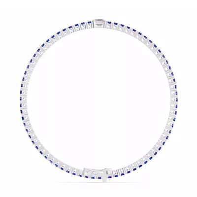 Lunava Sapphire & Asscher Lab Diamond Tennis Bracelet