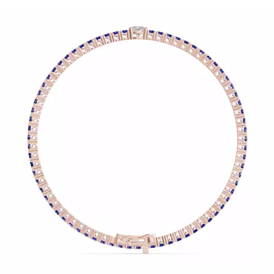Lunava Sapphire & Cushion Lab Diamond Tennis Bracelet