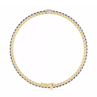 Lunava Sapphire & Cushion Lab Diamond Tennis Bracelet