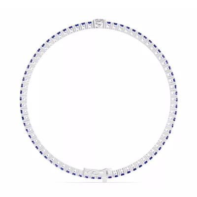 Lunava Sapphire & Cushion Lab Diamond Tennis Bracelet