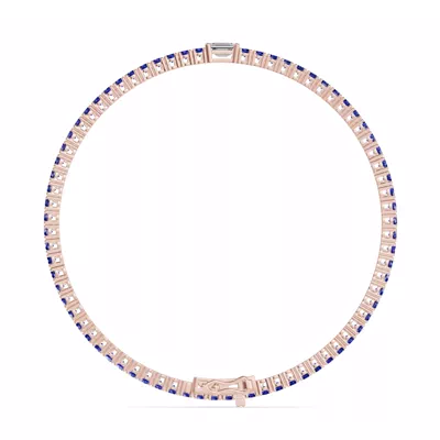 Lunava Sapphire & Emerald-Cut Lab Diamond Tennis Bracelet