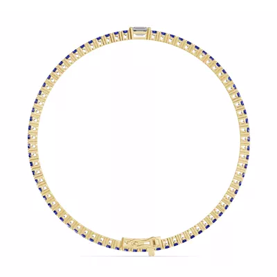 Lunava Sapphire & Emerald-Cut Lab Diamond Tennis Bracelet