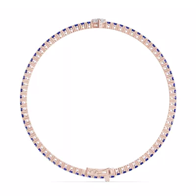 Lunava Sapphire & Heart Lab Diamond Tennis Bracelet
