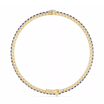 Lunava Sapphire & Heart Lab Diamond Tennis Bracelet