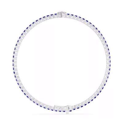 Lunava Sapphire & Heart Lab Diamond Tennis Bracelet