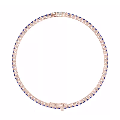 Lunava Sapphire & Marquise Lab Diamond Tennis Bracelet
