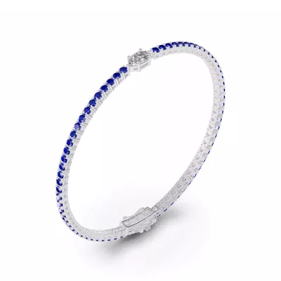 Lunava Sapphire & Marquise Lab Diamond Tennis Bracelet