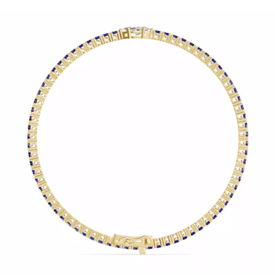 Lunava Sapphire & Marquise Lab Diamond Tennis Bracelet