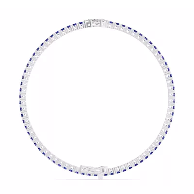Lunava Sapphire & Marquise Lab Diamond Tennis Bracelet