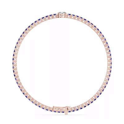 Lunava Sapphire & Oval Lab Diamond Tennis Bracelet
