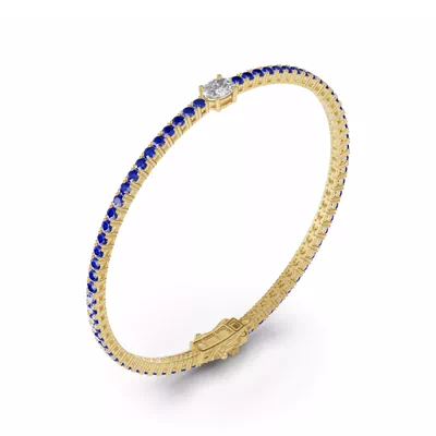 Lunava Sapphire & Oval Lab Diamond Tennis Bracelet