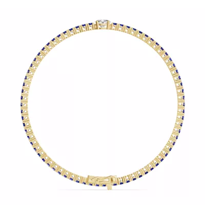 Lunava Sapphire & Oval Lab Diamond Tennis Bracelet