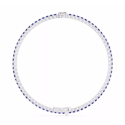 Lunava Sapphire & Oval Lab Diamond Tennis Bracelet
