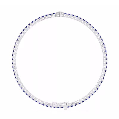 Lunava Sapphire & Pear Lab Diamond Tennis Bracelet