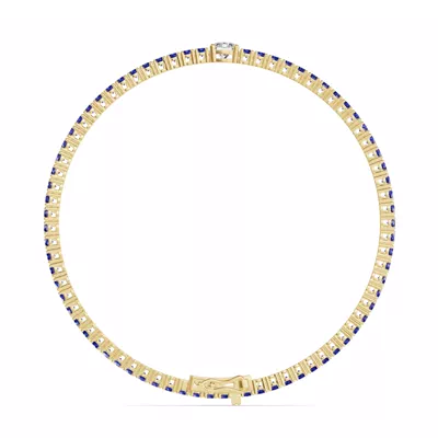 Lunava Sapphire & Round Lab Diamond Tennis Bracelet