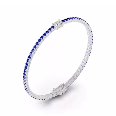Lunava Sapphire & Radiant Lab Diamond Tennis Bracelet