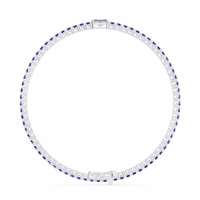 Lunava Sapphire & Radiant Lab Diamond Tennis Bracelet