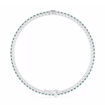 Lunava Green Emerald & Asscher Lab Diamond Tennis Bracelet
