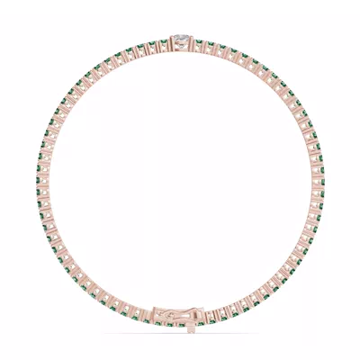 Lunava Green Emerald & Cushion Lab Diamond Tennis Bracelet
