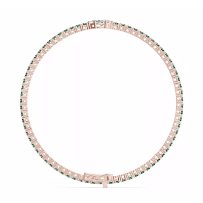 Lunava Green Emerald & Marquise Lab Diamond Tennis Bracelet