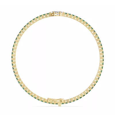 Lunava Green Emerald & Marquise Lab Diamond Tennis Bracelet
