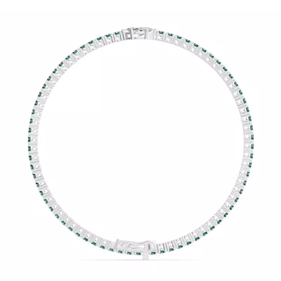 Lunava Green Emerald & Marquise Lab Diamond Tennis Bracelet