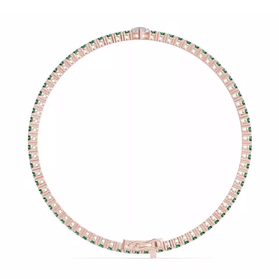 Lunava Green Emerald & Pear Lab Diamond Tennis Bracelet