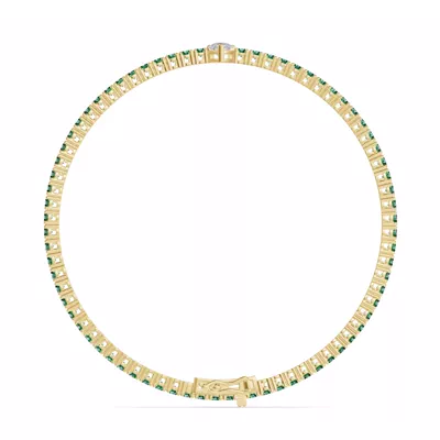 Lunava Green Emerald & Pear Lab Diamond Tennis Bracelet