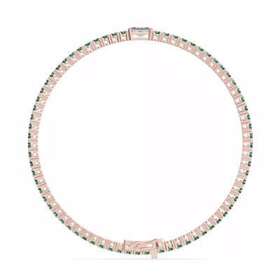 Lunava Green Emerald & Radiant Lab Diamond Tennis Bracelet