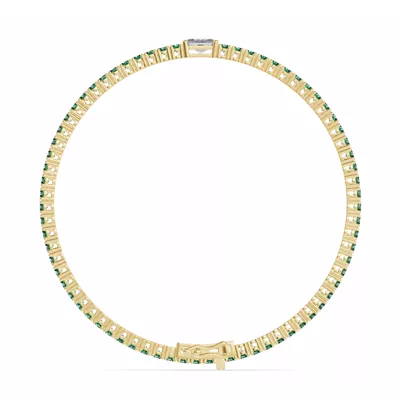 Lunava Green Emerald & Radiant Lab Diamond Tennis Bracelet