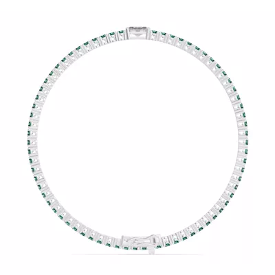 Lunava Green Emerald & Radiant Lab Diamond Tennis Bracelet