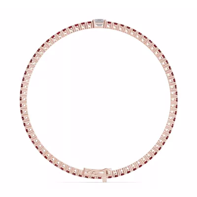 Lunava Ruby & Asscher Lab Diamond Tennis Bracelet