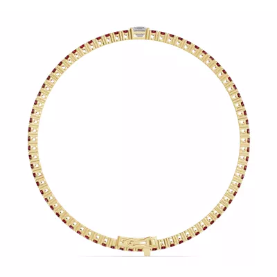 Lunava Ruby & Asscher Lab Diamond Tennis Bracelet