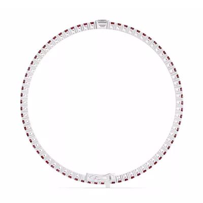 Lunava Ruby & Asscher Lab Diamond Tennis Bracelet