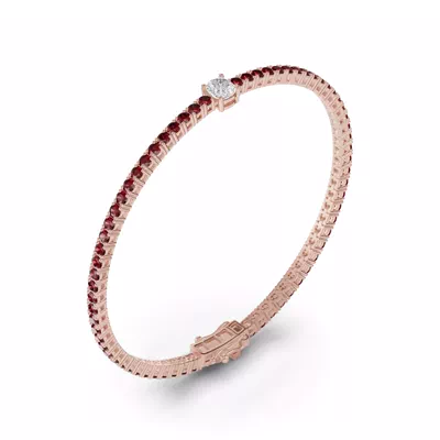 Lunava Ruby & Cushion Lab Diamond Tennis Bracelet