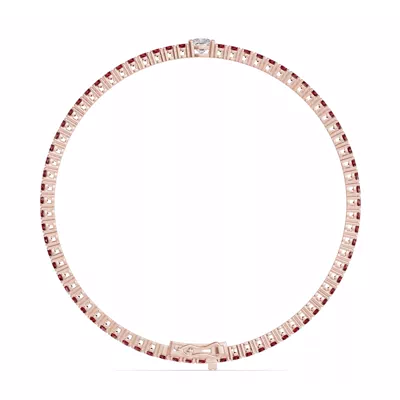 Lunava Ruby & Cushion Lab Diamond Tennis Bracelet