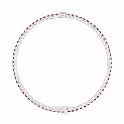 Lunava Ruby & Cushion Lab Diamond Tennis Bracelet