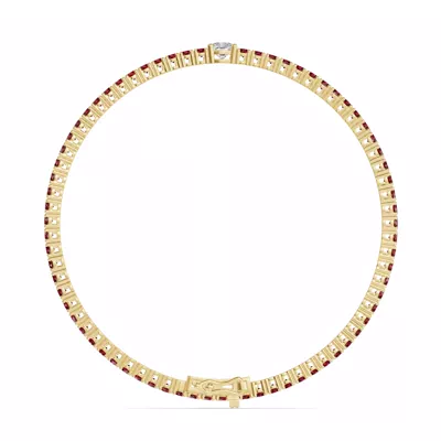 Lunava Ruby & Cushion Lab Diamond Tennis Bracelet