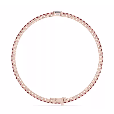 Lunava Ruby & Emerald-Cut Lab Diamond Tennis Bracelet