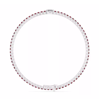 Lunava Ruby & Emerald-Cut Lab Diamond Tennis Bracelet
