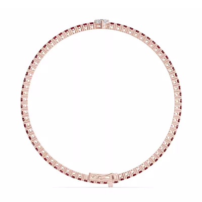 Lunava Ruby & Heart Lab Diamond Tennis Bracelet