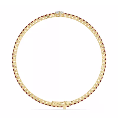 Lunava Ruby & Heart Lab Diamond Tennis Bracelet