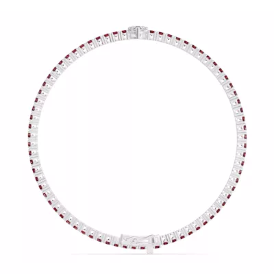 Lunava Ruby & Heart Lab Diamond Tennis Bracelet