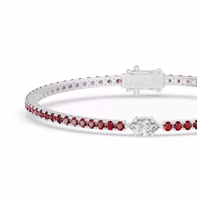 Lunava Ruby & Marquise Lab Diamond Tennis Bracelet