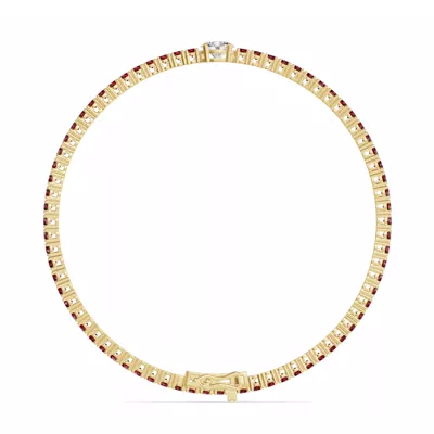 Lunava Ruby & Oval Lab Diamond Tennis Bracelet