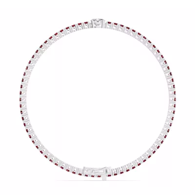 Lunava Ruby & Oval Lab Diamond Tennis Bracelet