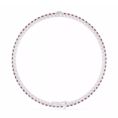 Lunava Ruby & Pear Lab Diamond Tennis Bracelet