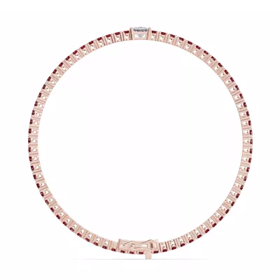Lunava Ruby & Princess Lab Diamond Tennis Bracelet