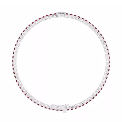 Lunava Ruby & Princess Lab Diamond Tennis Bracelet
